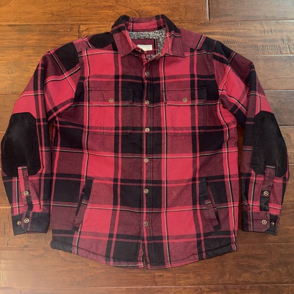 Ultimate Terrain Other - Ultimate Terrain Flannel Shirt Jacket Snaps Corduroy Patches Sherpa Lined Large